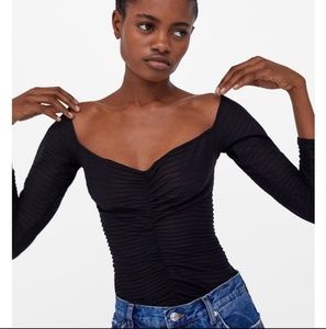 Zara top with pleats